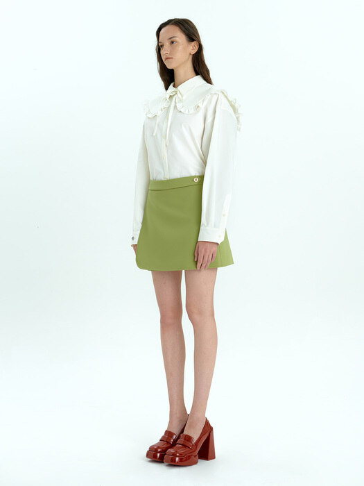 Belted Mini Skirt_Olive