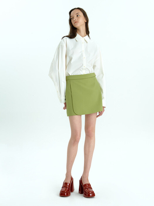 Belted Mini Skirt_Olive