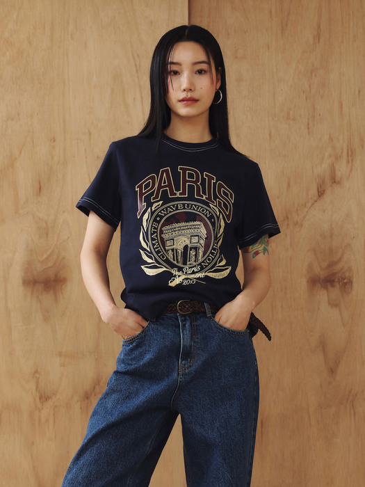 Paris short sleeve T-shirt navy