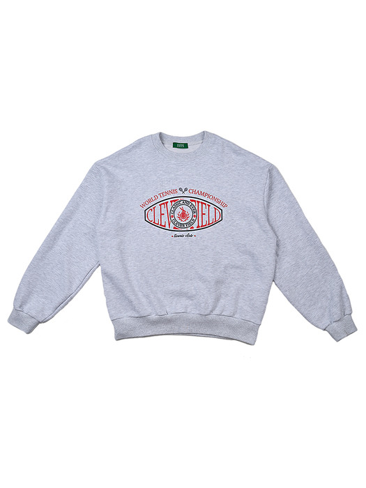 Overfit Signature Emblem Sweatshirt (Light Gray)