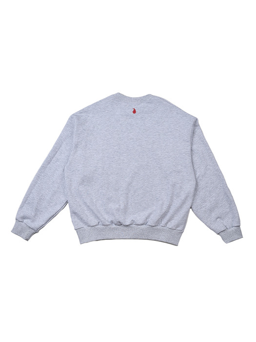 Overfit Signature Emblem Sweatshirt (Light Gray)
