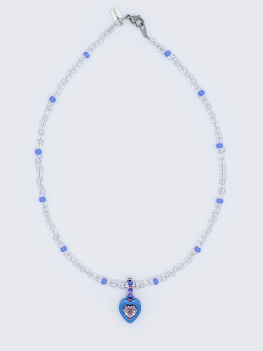 Swarovski heart stone color beads Necklace 스와로브스키 하트 스톤 팬던트 컬러 비즈 목걸이