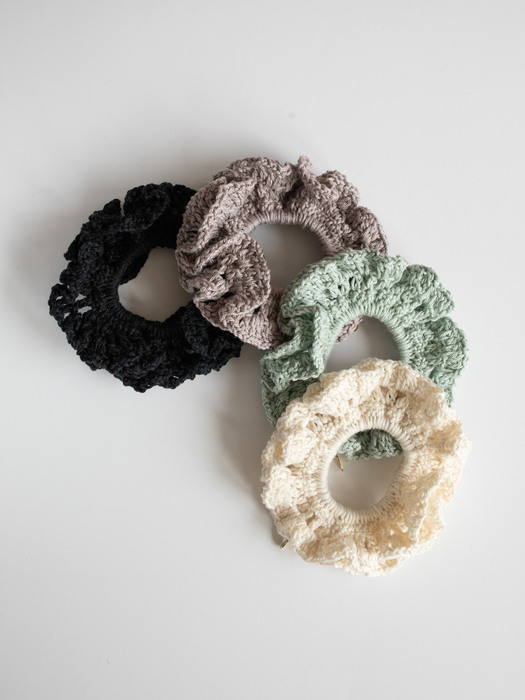 Handmade crochet knitted scrunch (4colors)