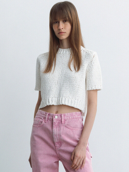 summer cotton knit pullover (ivory)