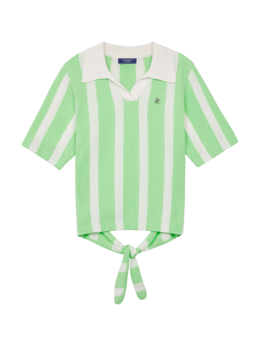 STRIPED POLO KNIT - GREEN