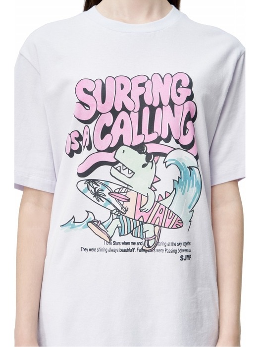 (PW2D3TTO9190LA) 서핑 디노 프린트 티셔츠