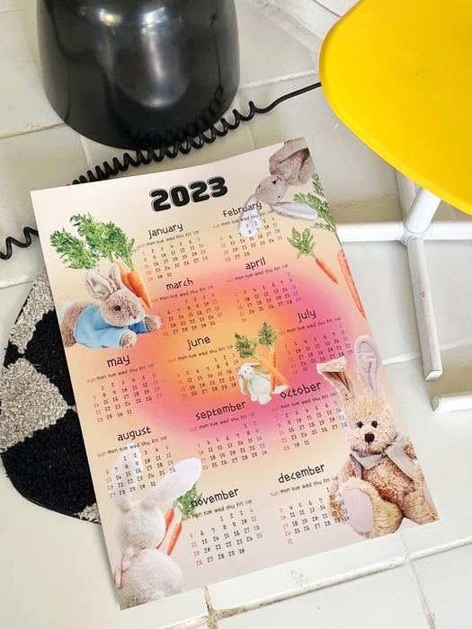 Love Rabbit 2023 Calendar Poster (Gradation)