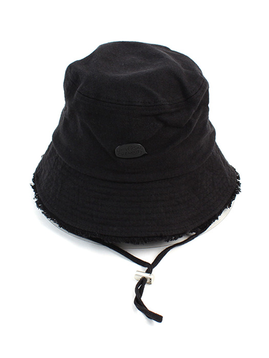 String Vintage Edge Black Bucket Hat 버킷햇