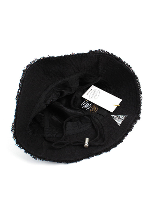 String Vintage Edge Black Bucket Hat 버킷햇