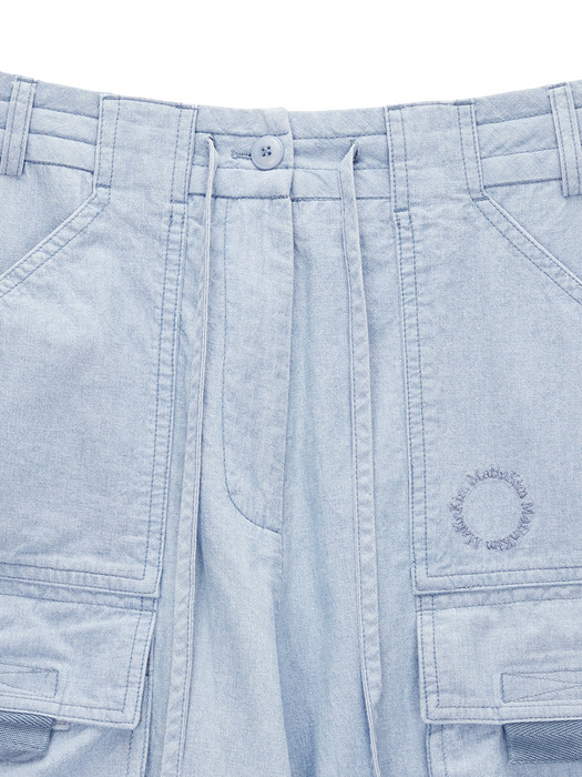 WASHED CARGO STITCH PANTS IN BLUE