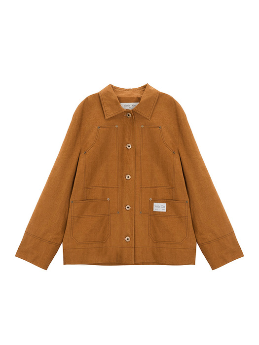 CARPENTER WORK JACKET FOR WOMEN IN CAMEL