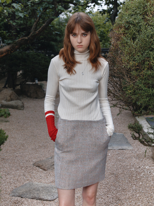 [Signature] MIENNE Tweed Wool Mini Skirt_Beige