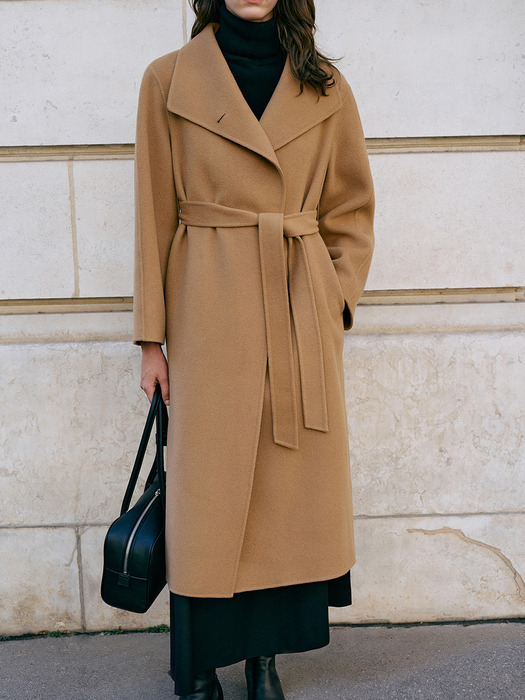 High Neck Long Handmade Coat[LMBCWICT703]-Camel