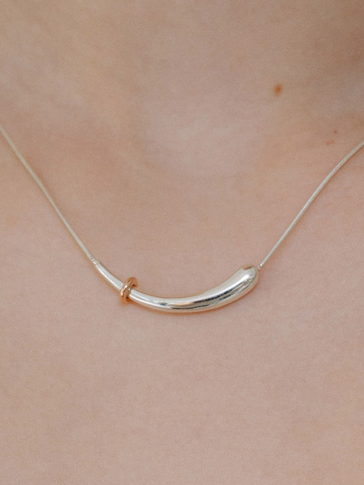 Crescendo gold link necklace [14K+SV]