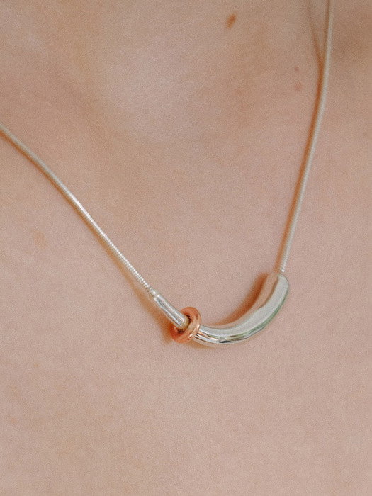 Crescendo gold link necklace [14K+SV]