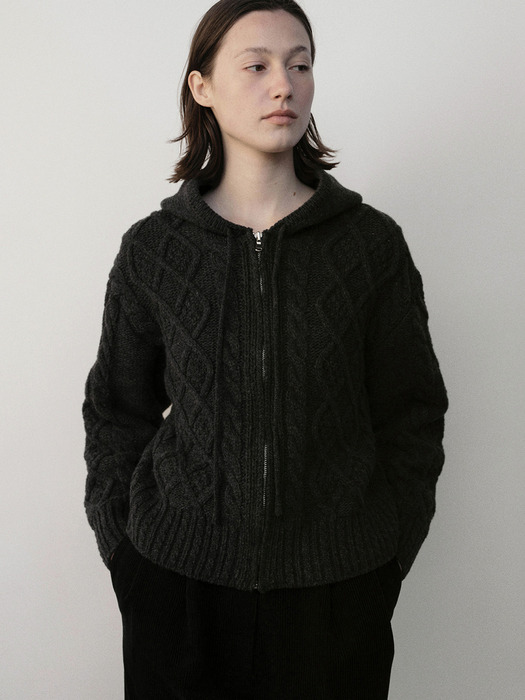 Picco Knitted Hoodie (Charcoal)