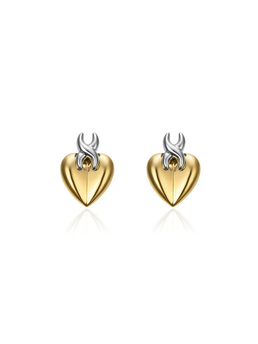 X Heart Studs