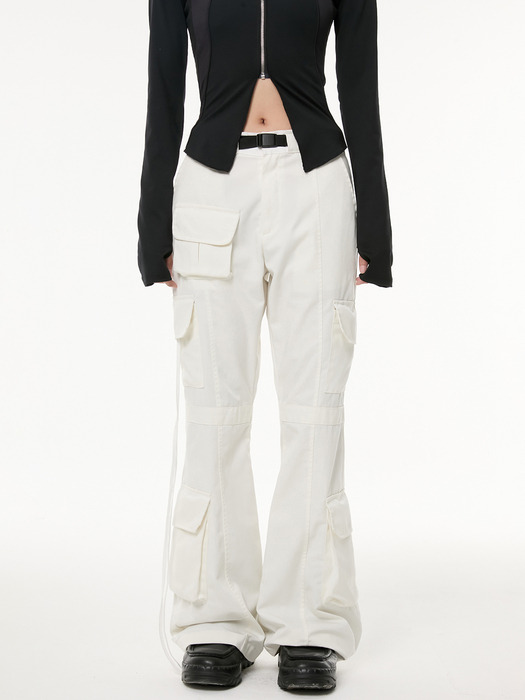 5.cargo Flare Pants (FL-234_Cream)