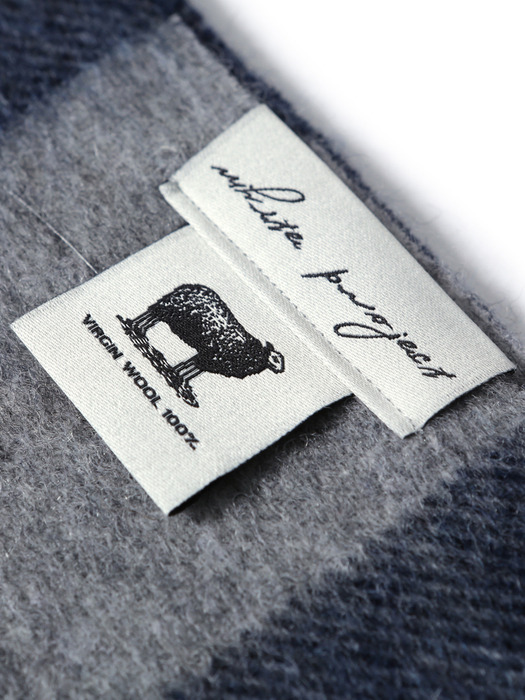 PATTERN VIRGIN WOOL MUFFLER_NAVY