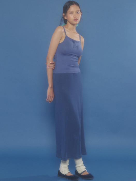 Shirring sleeveless (blue)