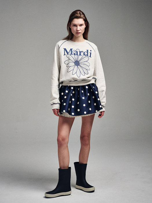 SWEATSHIRT RAGLAN FLOWERMARDI_OATMEAL BLUE