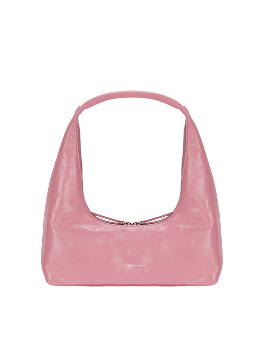 HOBO SHOULDER_candy pink glossy plain