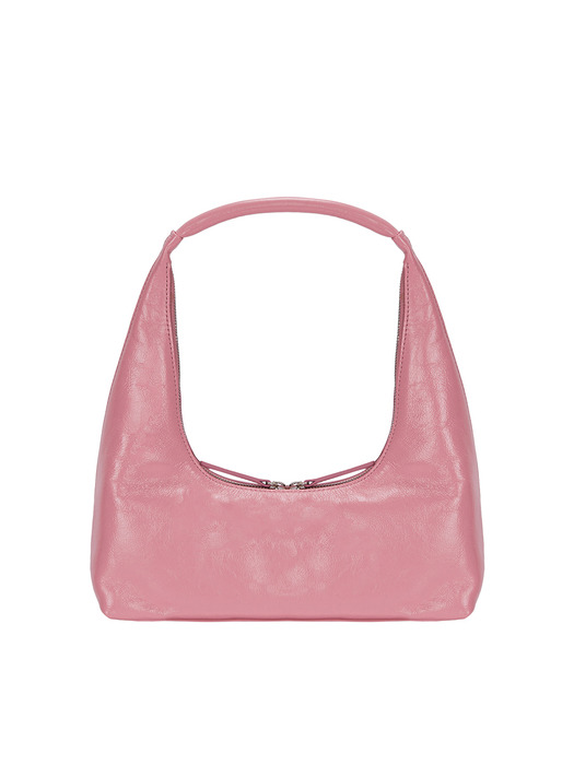 HOBO SHOULDER_candy pink glossy plain