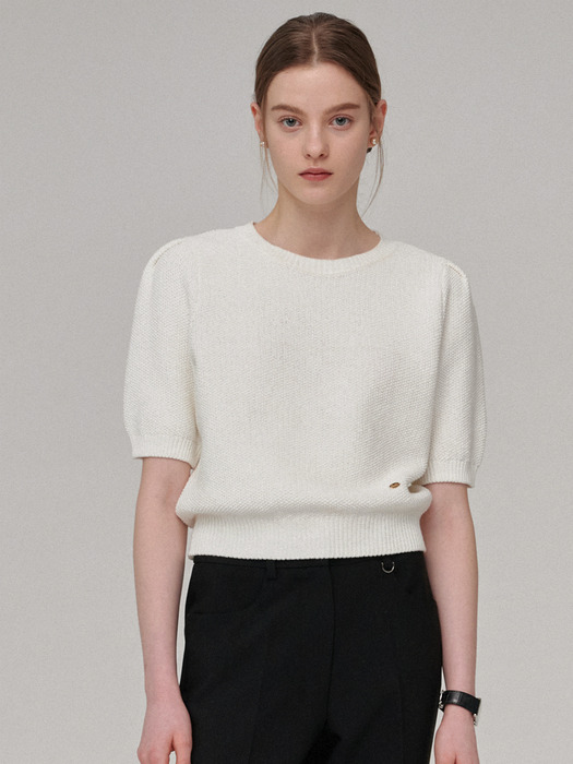 Bemuse half knit top - Toffee