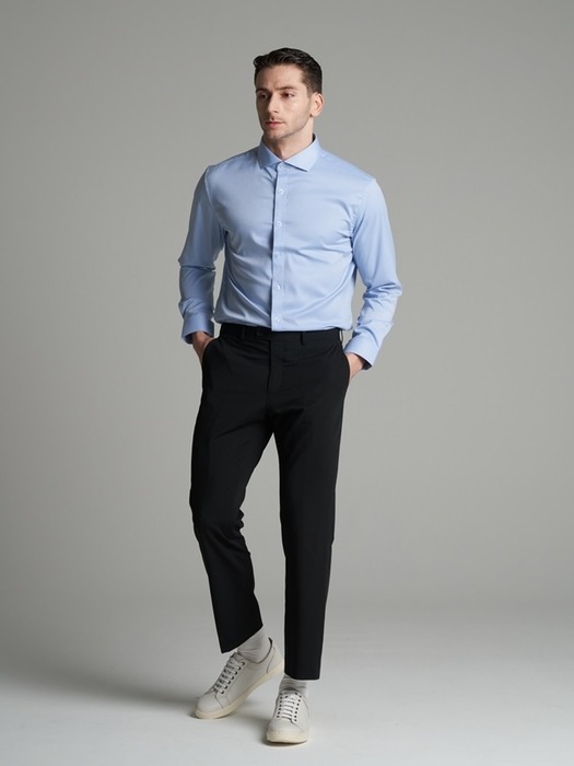 [M~5XL] Tapered Set-up Slacks_black