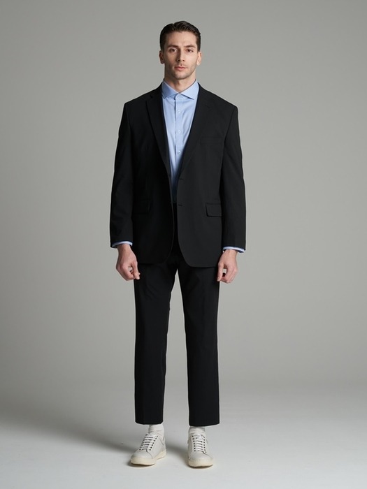 [M~5XL] Tapered Set-up Slacks_black