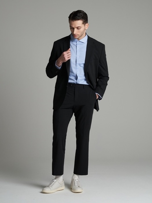 [M~5XL] Tapered Set-up Slacks_black