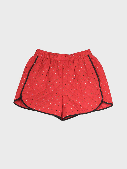 MELODY Quilted Shorts-Red Floral