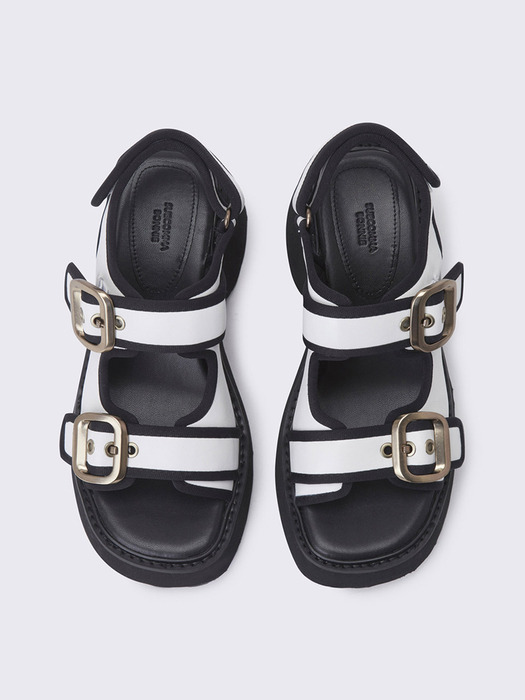 Bold buckle sandal(white)_DG2AM24002WHT