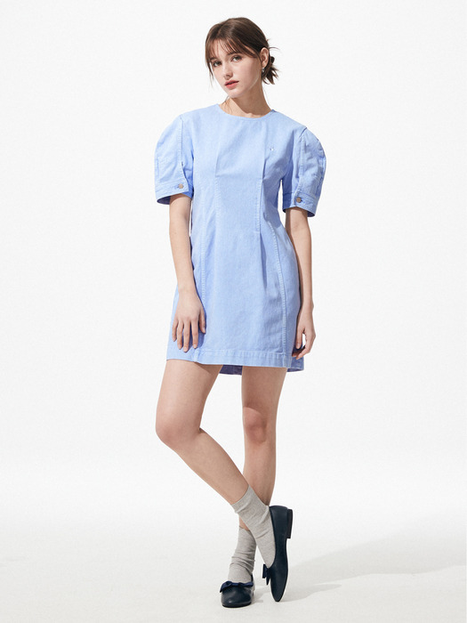 Denim Mini Dress [Pure Blue]