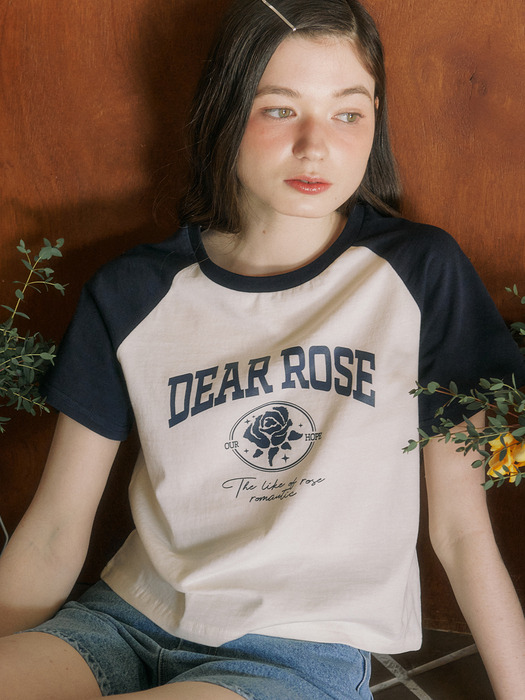 Dear Rose T-shirt - Navy