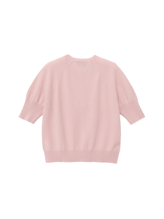 Soft Puff Sleeve Knit Cardigan (Pink)