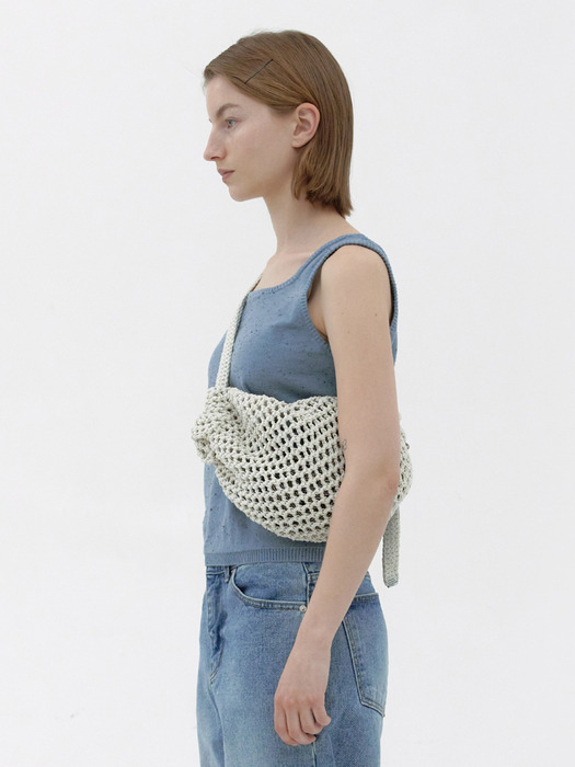 Handmade 2Way Paper Knit Bag (Ivory)