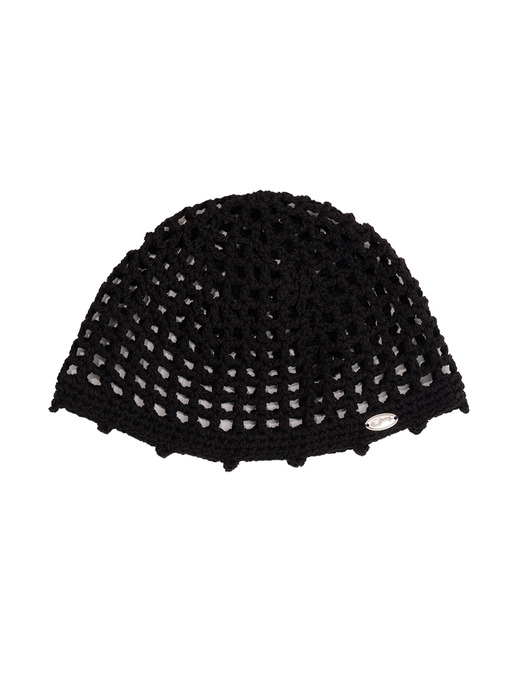 No.232 / Lily Punching Short Beanie _ Black