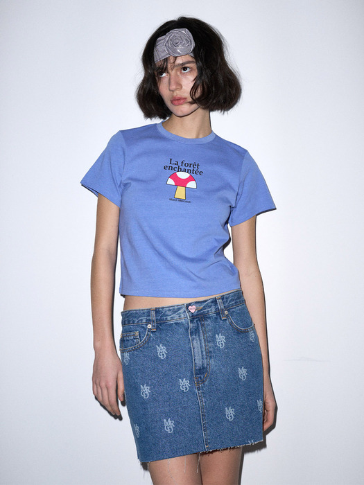 SLIM TSHIRT ENCHANTEE : MUSHROOM_BLUE