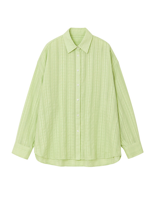 EYELET OVERFIT SHIRTS, MELON