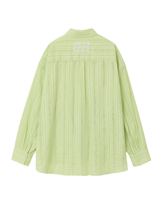 EYELET OVERFIT SHIRTS, MELON