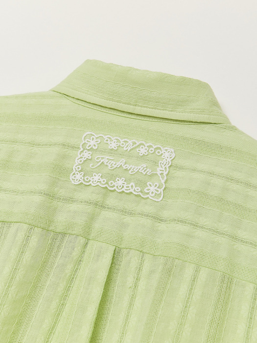 EYELET OVERFIT SHIRTS, MELON