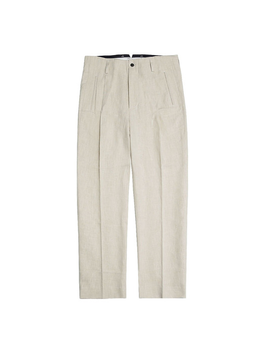 Linen Hollywood Trousers (Oatmeal)