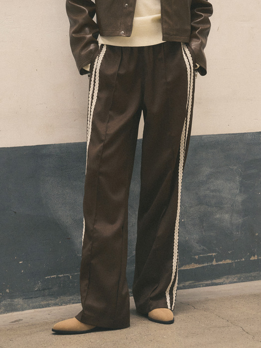 Wool Blend Formal Soft Track Pants_CTB530(Brown)