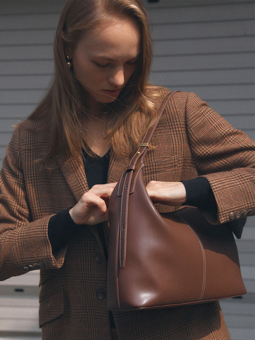 Veneta Hobo Bag Medium Wood Brown