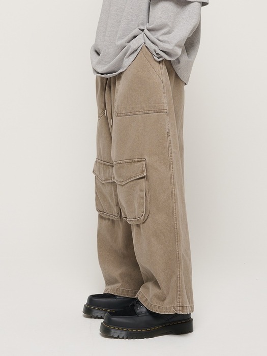 CB PIGMENT POCKET WORK PANTS (BROWN)