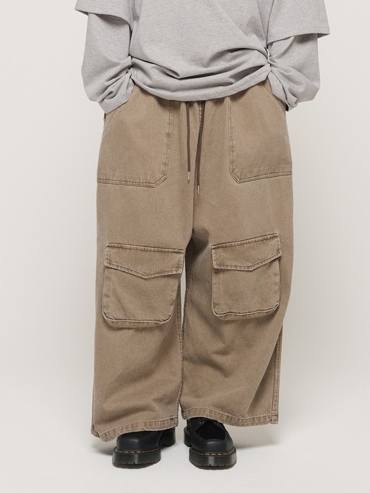 CB PIGMENT POCKET WORK PANTS (BROWN)