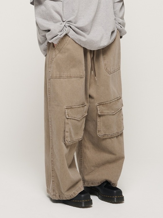 CB PIGMENT POCKET WORK PANTS (BROWN)