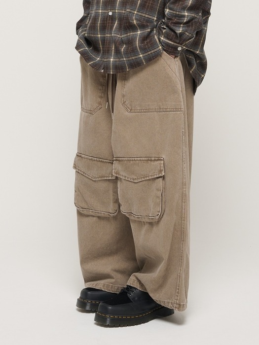 CB PIGMENT POCKET WORK PANTS (BROWN)