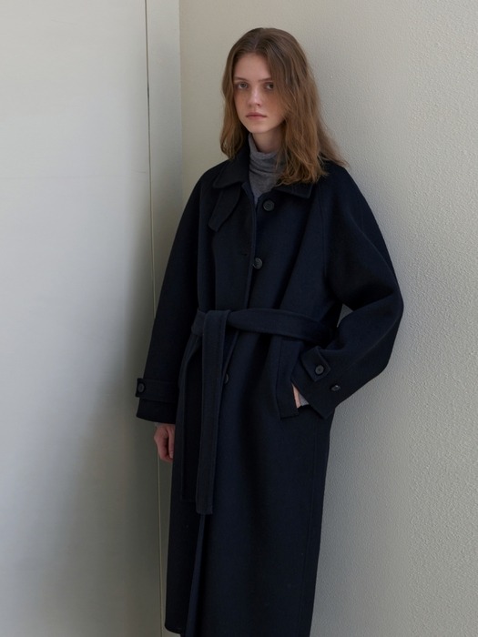 CASHMERE HANDMADE MAC TRENCH COAT BLACK